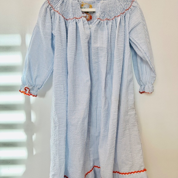 Fall Thanksgiving Pumpkin dress with smocking size 4 - Picture 5 of 8